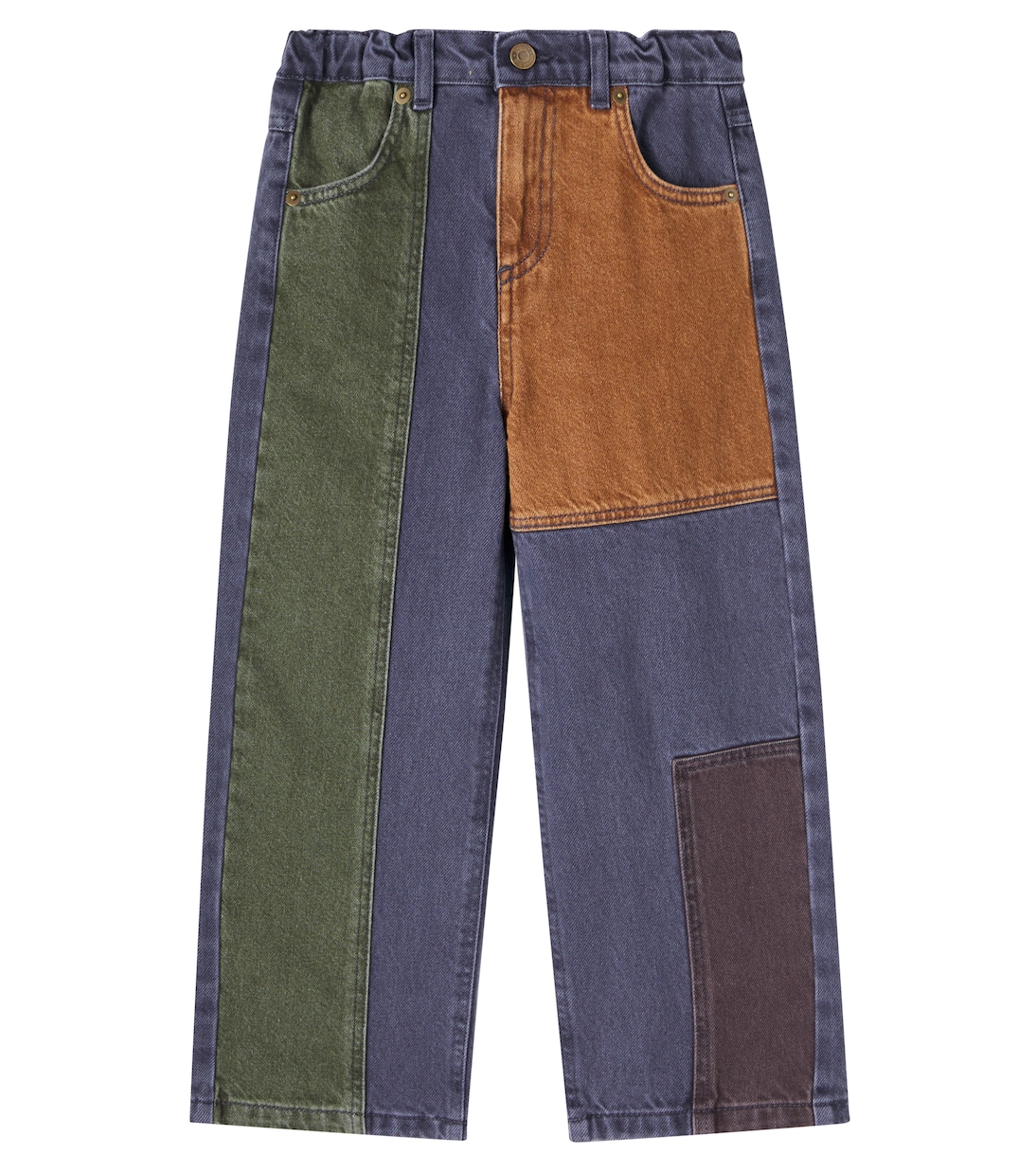 Colorblocked Straight Jeans