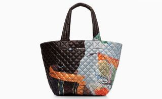 Coloured printed quilt handbag