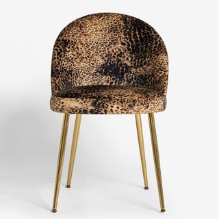  Leopard print dining chairs 