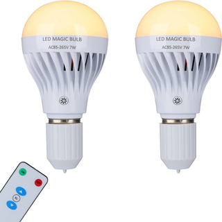 Two remote controlled light bulbs