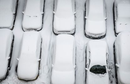 Snowy cars.