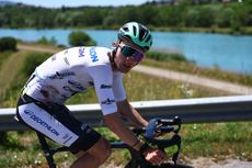 Paul Seixas after his crash (Photo by Anne-Christine POUJOULAT / AFP via Getty Images)