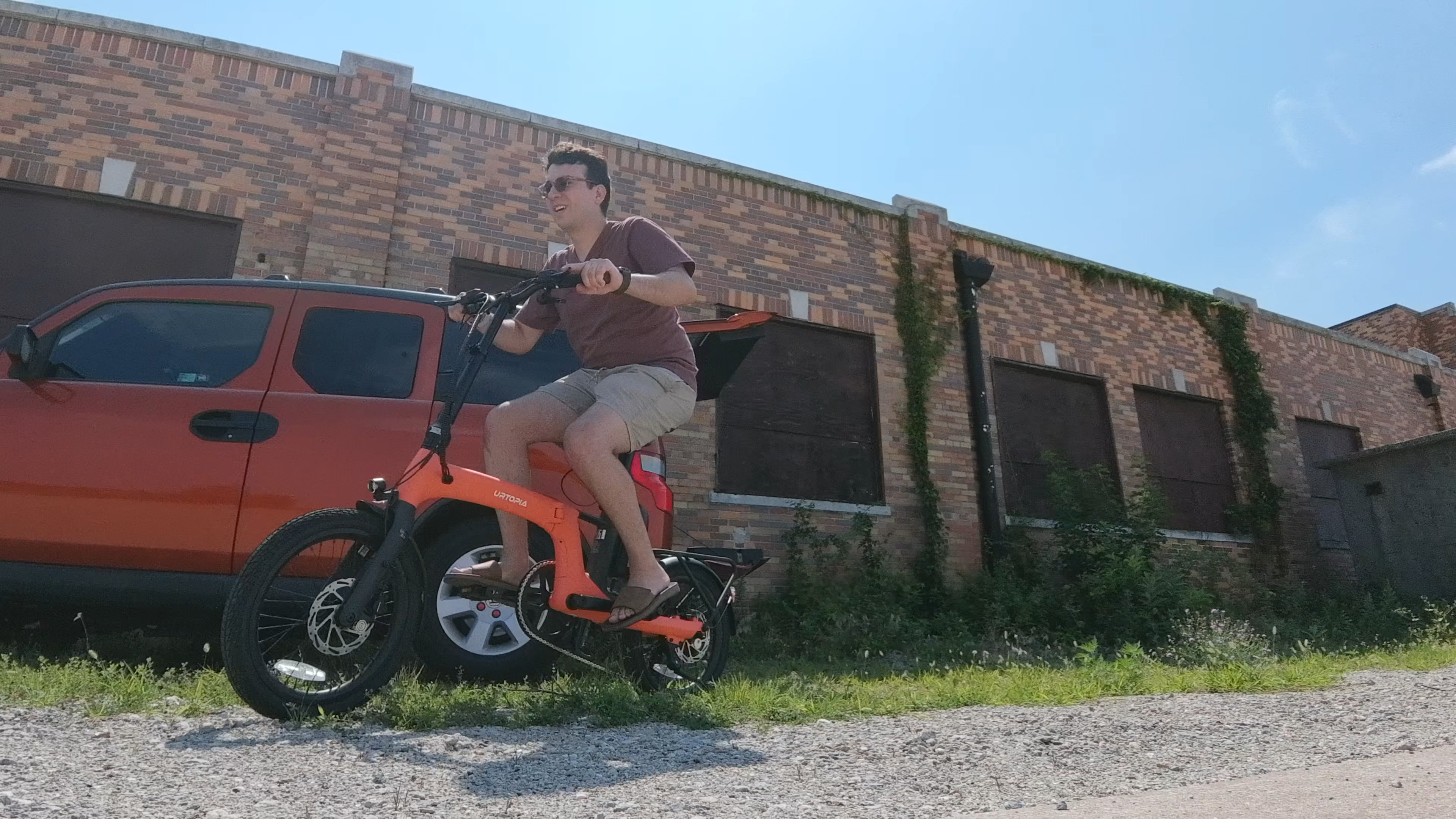 Beni tracking me as I ride my E-bike