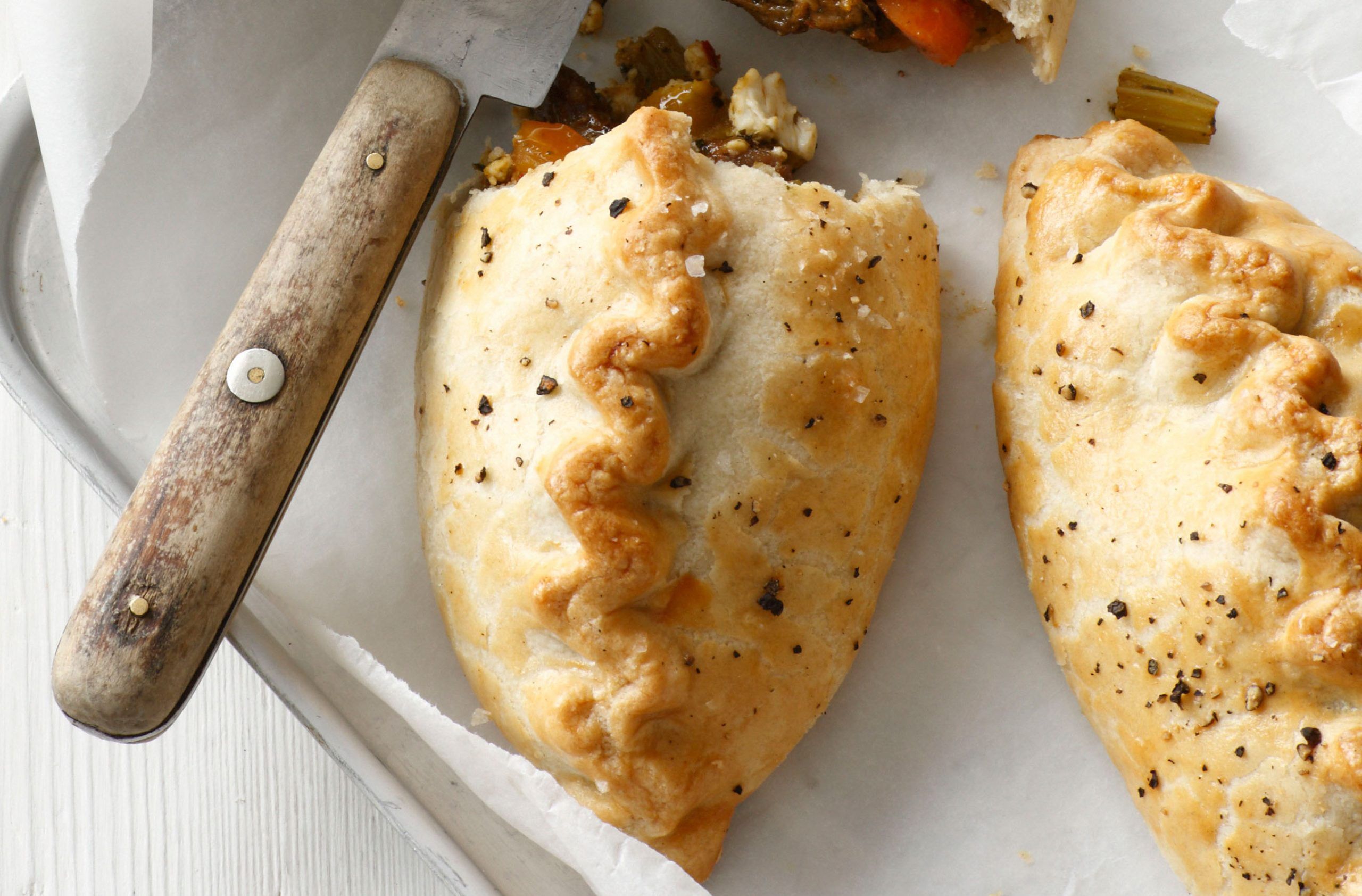 Minty lamb and feta pasties recipe