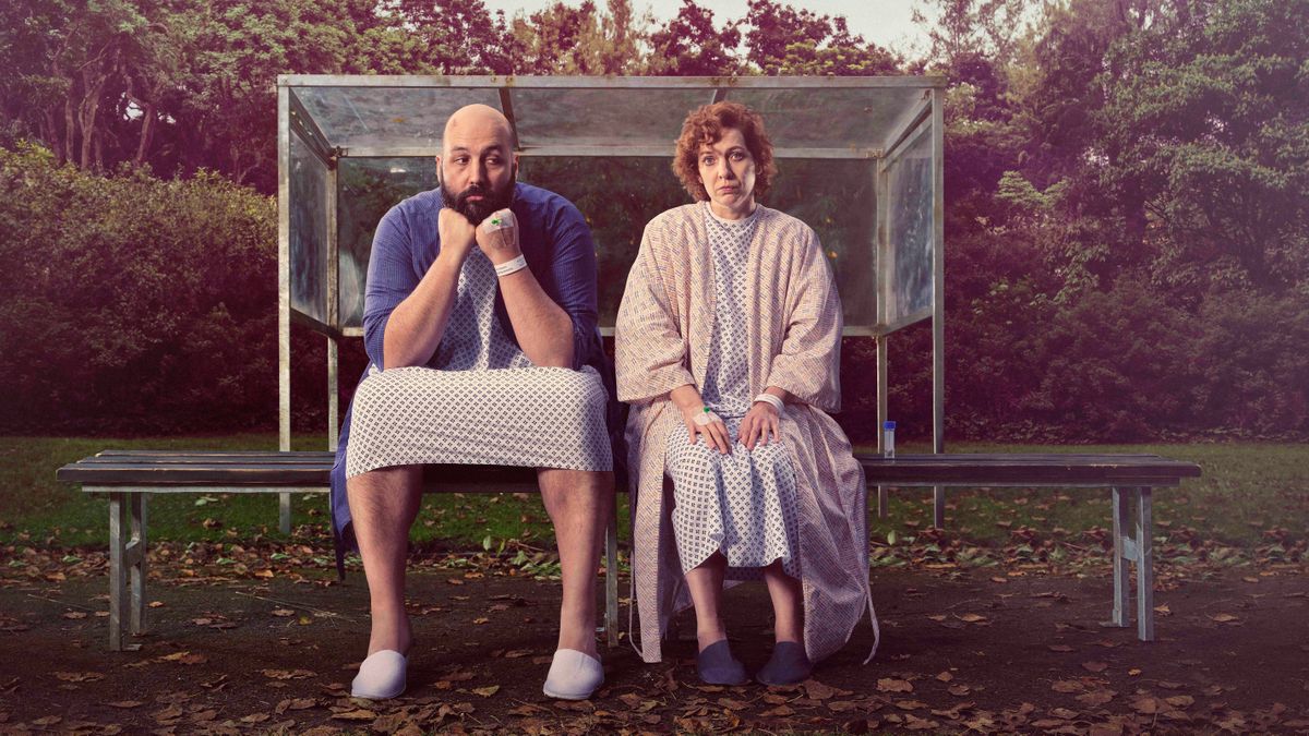 Sam and Anna on a bench in the key art for Significant Other