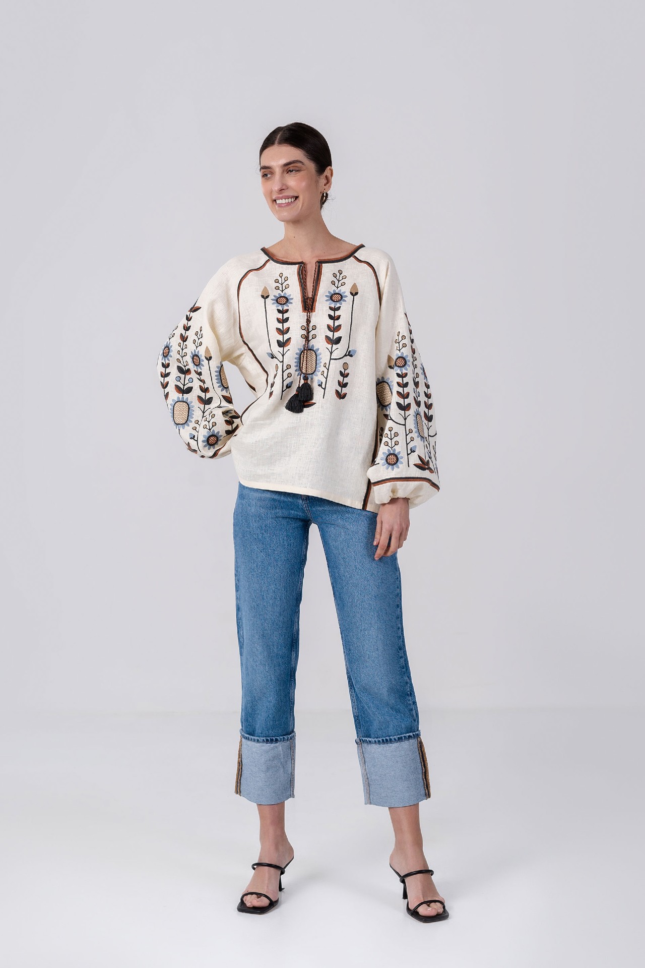 Ukrainian traditional dress with embroidery