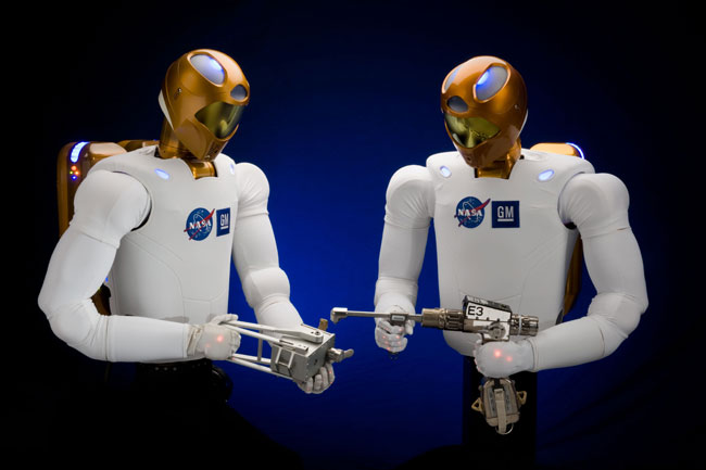 Dexterous humanoid robots were developed to work side-by-side with humans on Earth and in space.