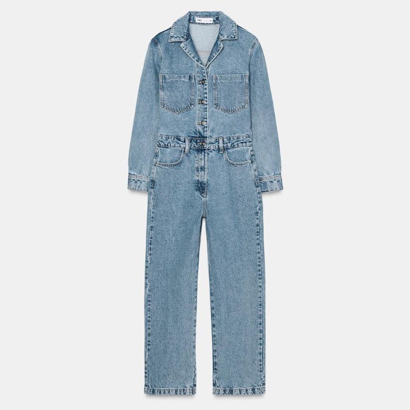 zara denim jumpsuit