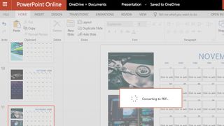 Printing calendar in Microsoft PowerPoint online
