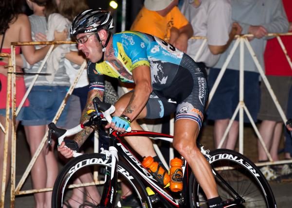 Adam Myerson (Team Mountain Khakis-SmartStop) controlling the front of the race