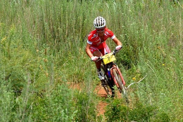 Burry Stander sets the tempo on his way to a win.