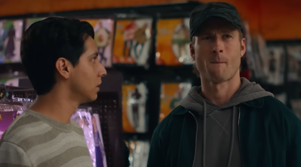 Frankie Rodriguez and Glen Powell in a still from the trailer for Chad Powers 