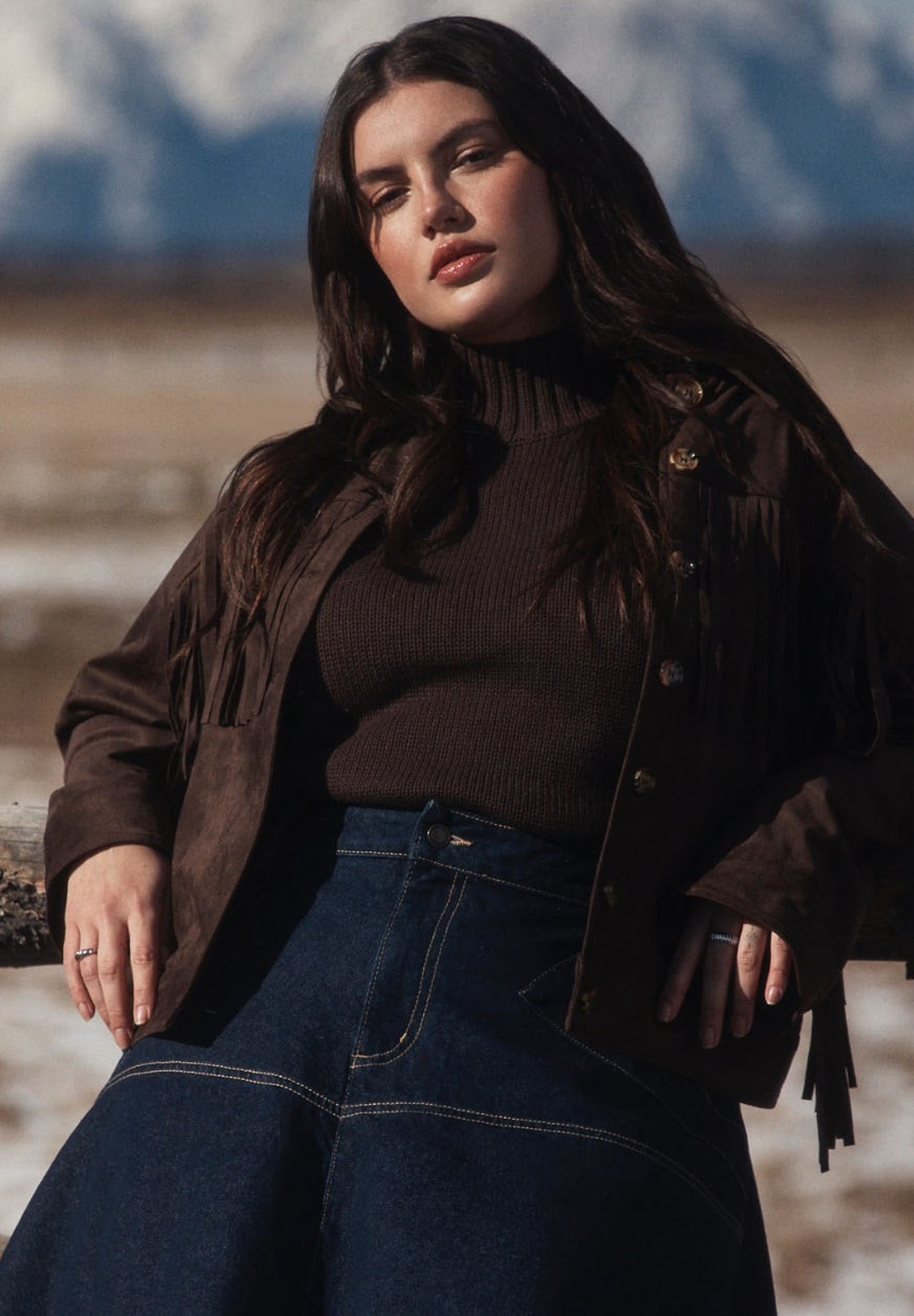 Faux Suede Fringe Jacket