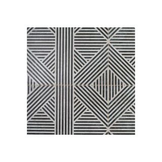 square tiles with black and white lines in geometric pattern