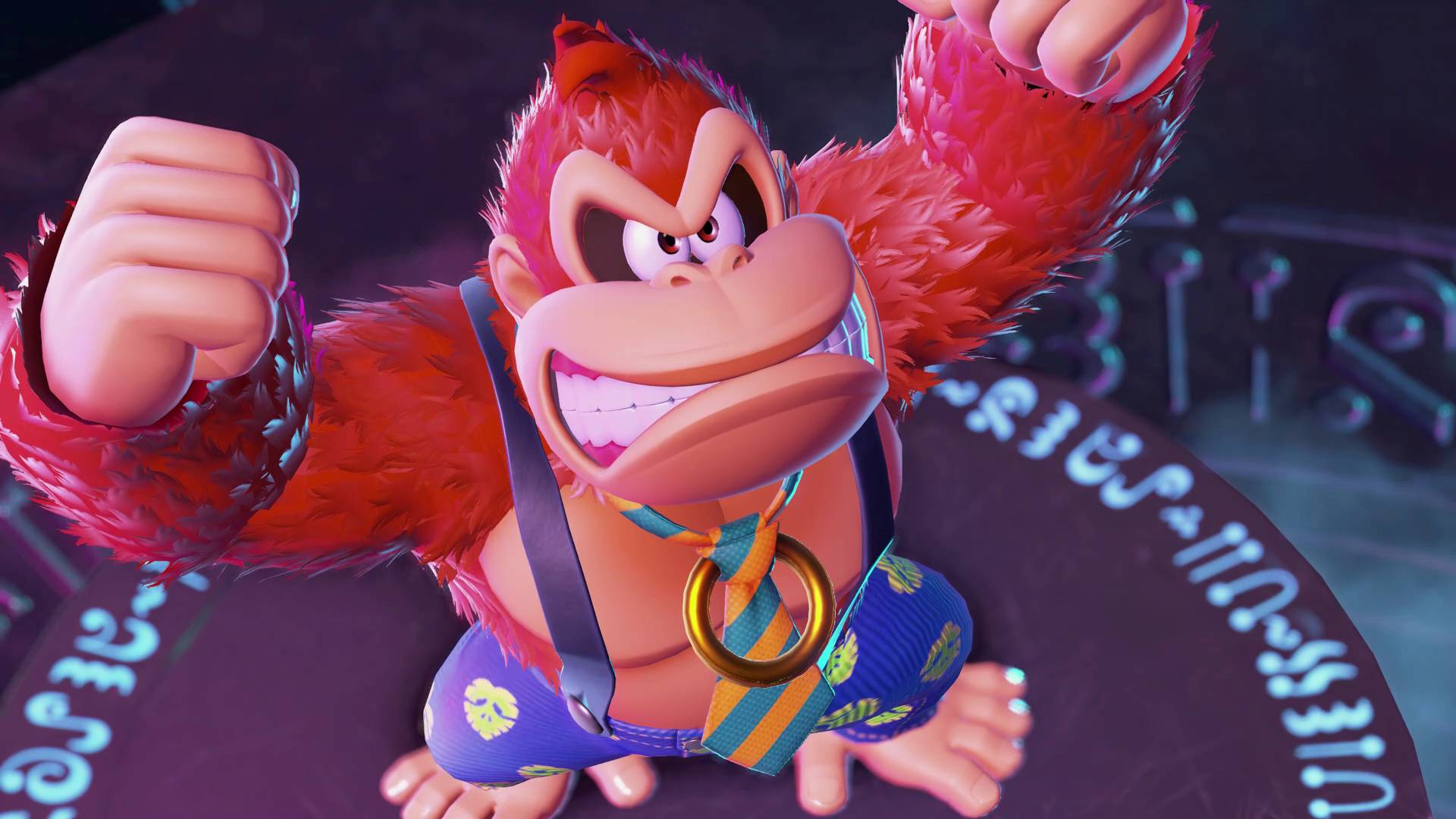 Donkey Kong Bananza Donkey Kong looking angry with his arms raised