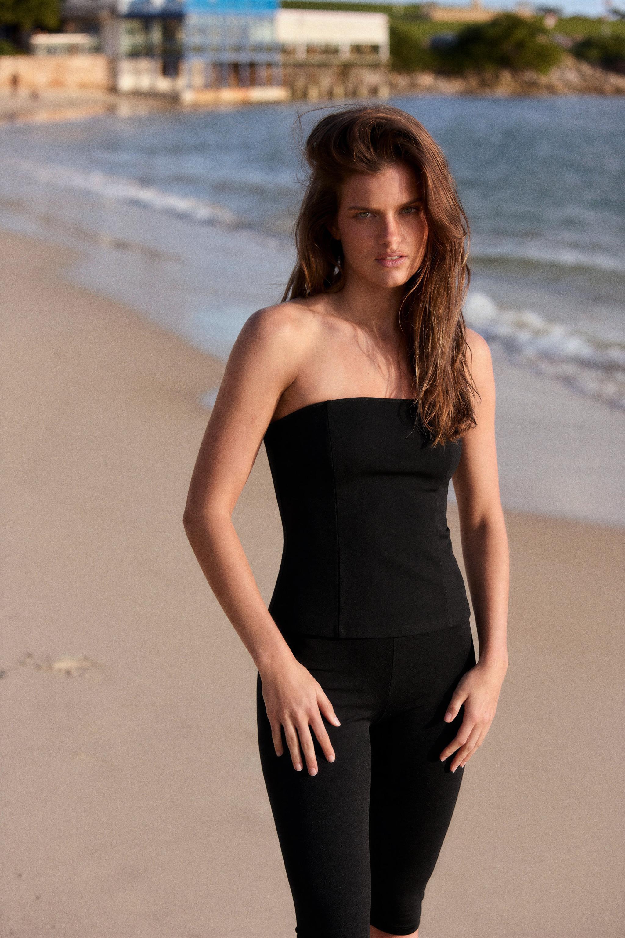 Stretch Capri Pants - Black - S