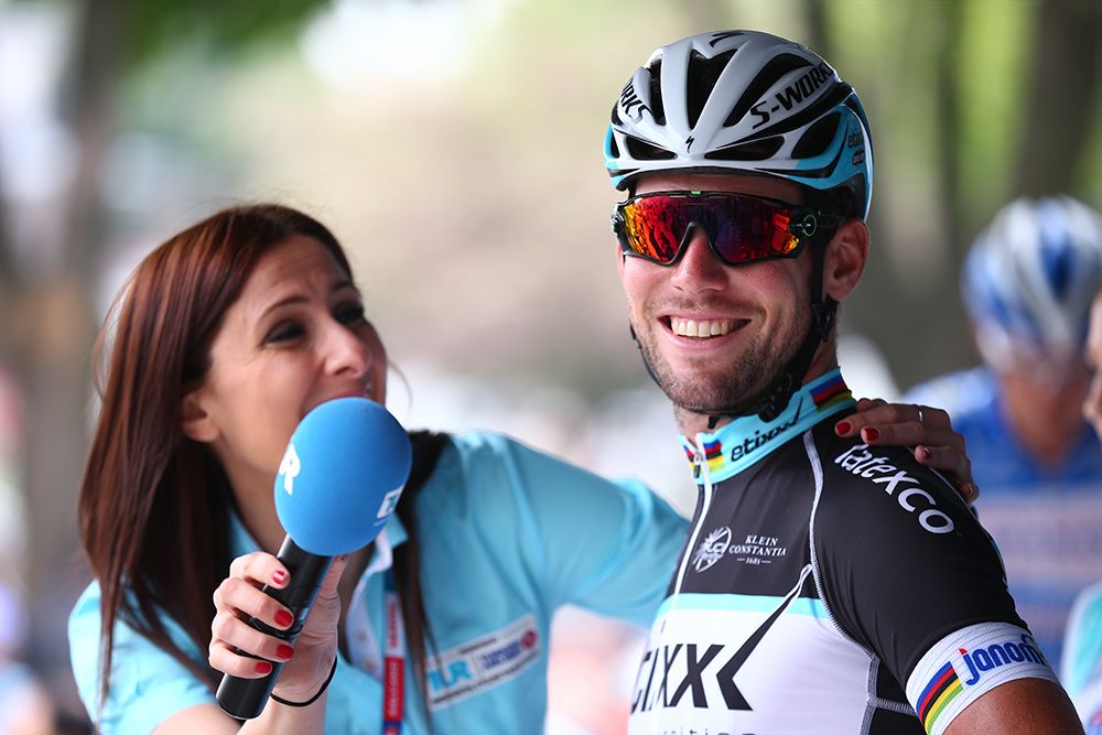 Mark Cavendish is all smiles at sign on