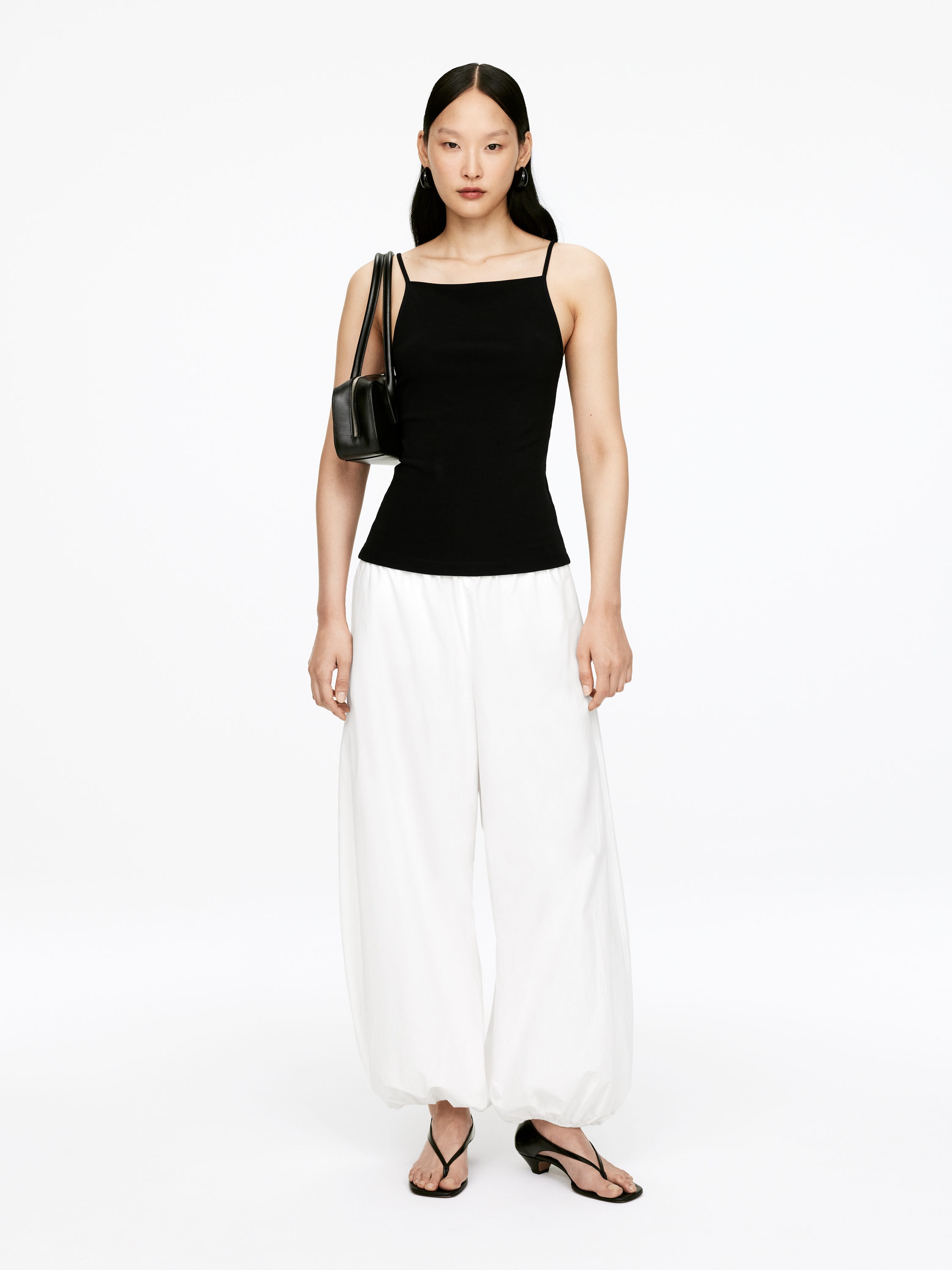 Balloon-Leg Poplin Trousers – White – Women – Arket Gb