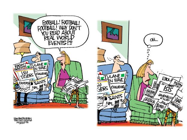 Editorial cartoon sports football world crises