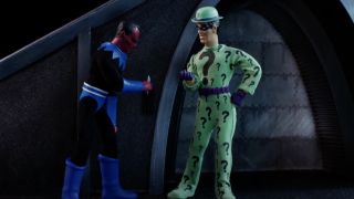 Sinestro and Riddler in Robot Chicken DC Comics special