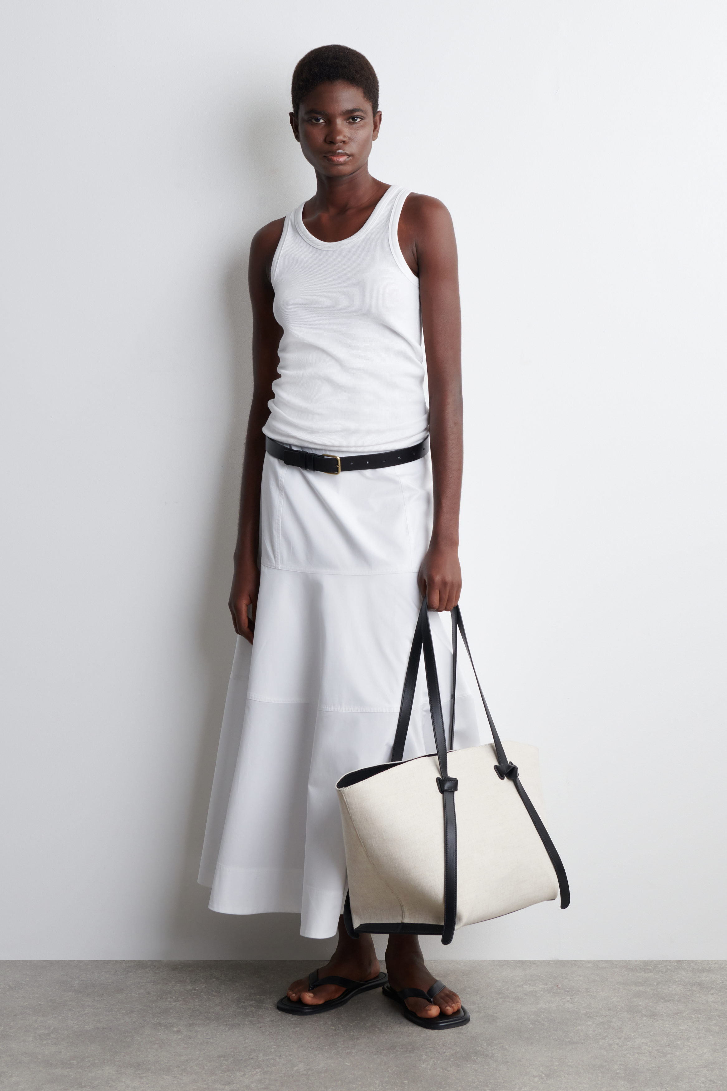 Paneled cotton skirt