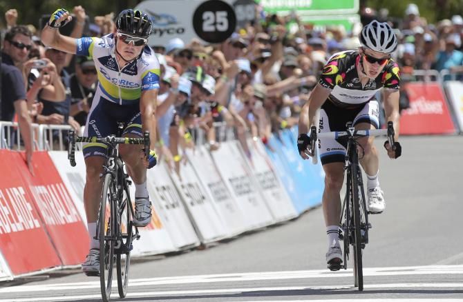 Simon Gerrans beats Tom-Jelte Slagter in the 2013 race