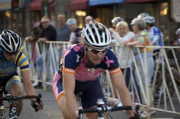 A Team Vera Bradley Foundation rider concentrates on the action.