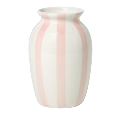 Pink and white striped vase