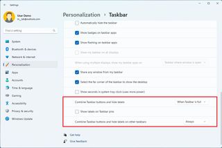 Combine Taskbar buttons