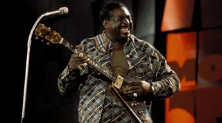 Albert King performs onstage at the Montreux Jazz Festival