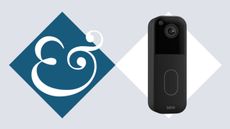 Blink Video Doorbell on tile backgroud next to Homes & Gardens '&' logo.