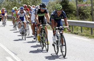 Andrey Amador (Movistar) leads the day's breakaway.