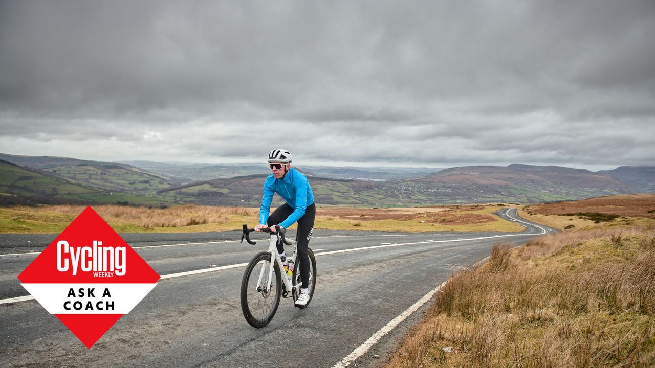 Male cyclist riding outside