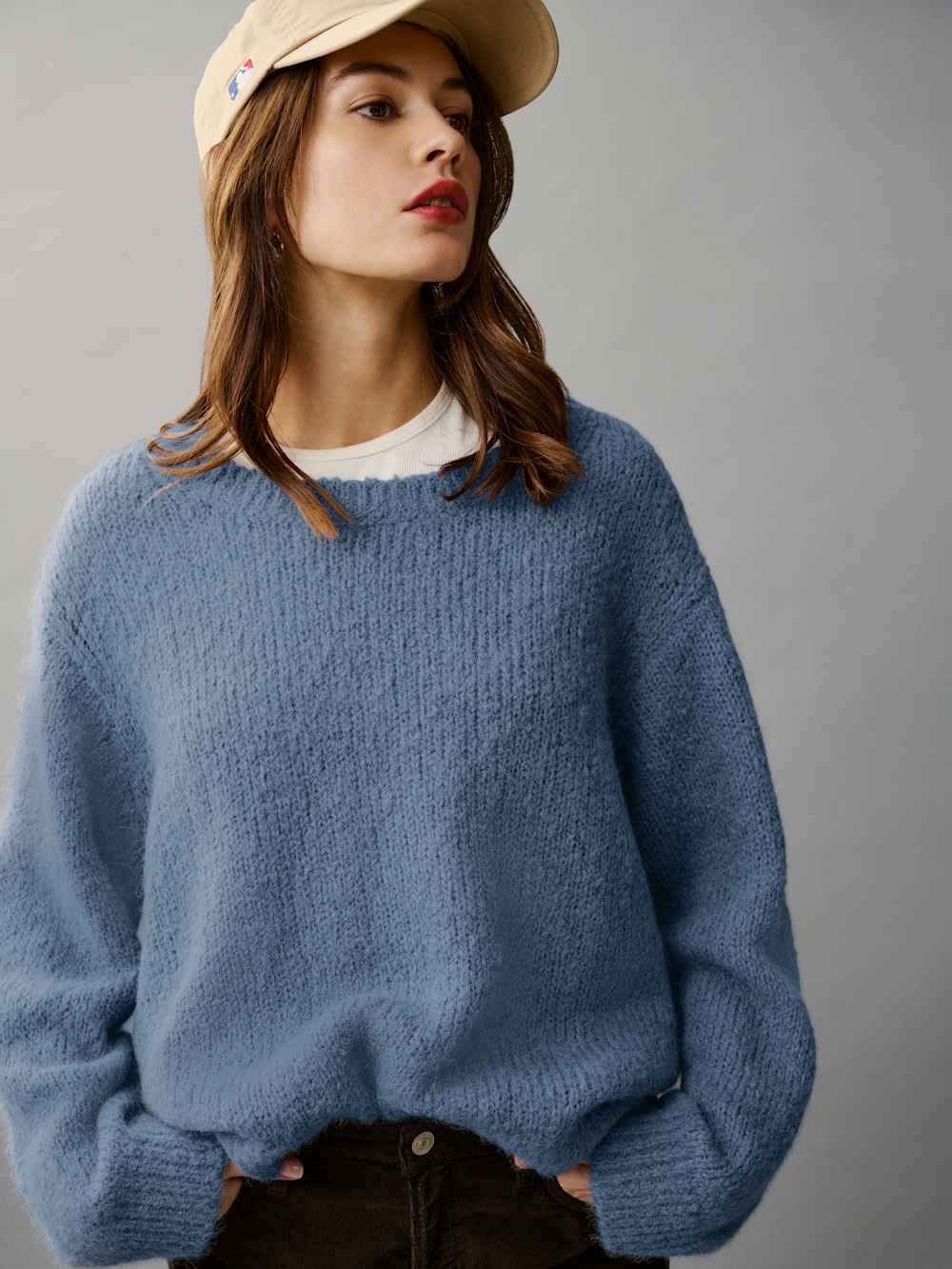 Cici Oversized Crew Sweater