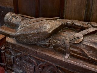 Pitchford Hall, Shropshire. Wooden effigy in the church Photograph: Paul Highnam/Country Life Picture Library