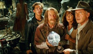 Shia LaBeouf, John Hurt, Karen Allen and Harrison Ford in Kingdom of the Crystal Skull