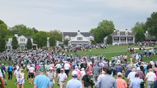 Patrons at the second hole of Augusta National