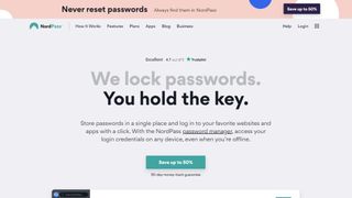 Captura de tela do site NordPass
