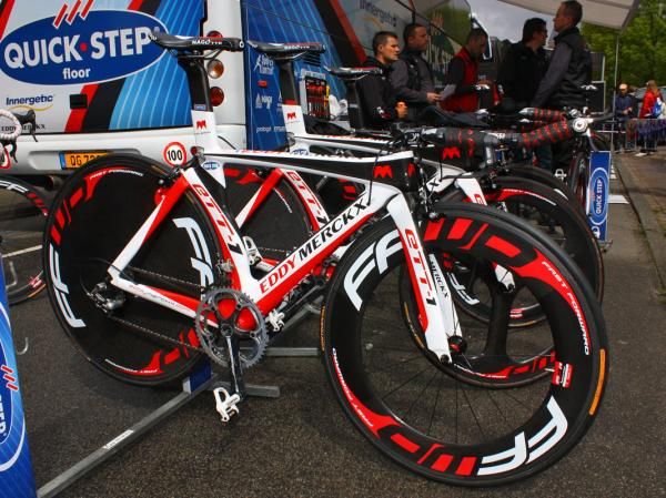Quick Step is using these Eddy Merckx ETT-1 time trial frames for this year's Giro d'Italia.