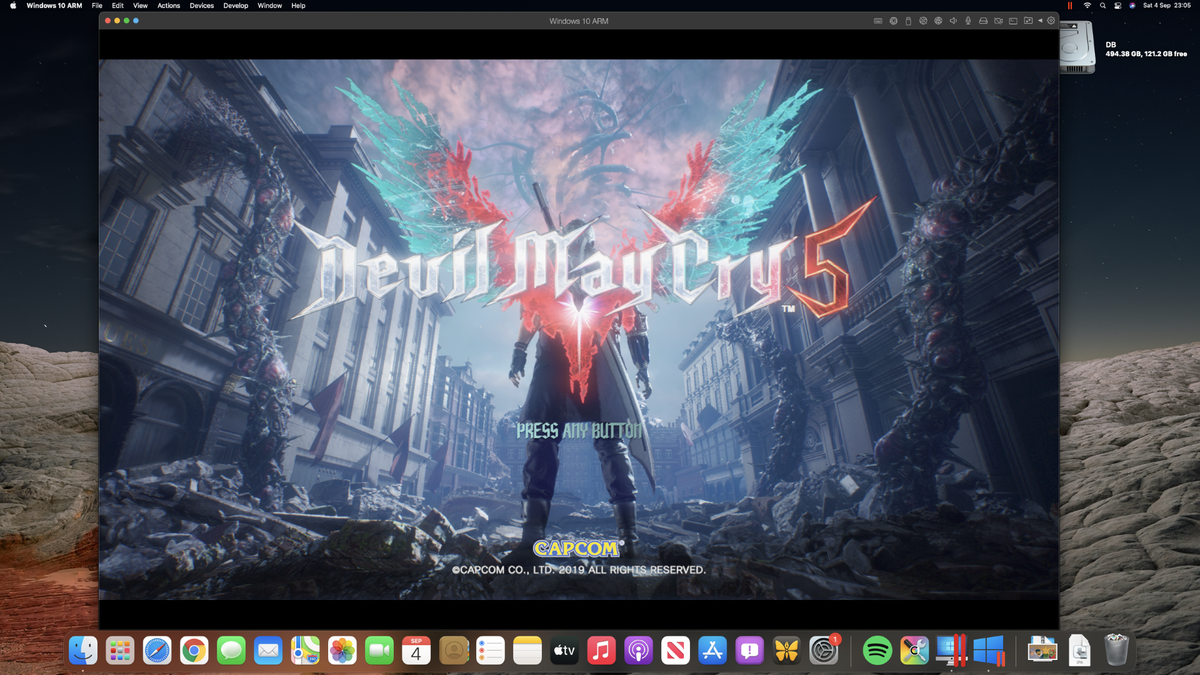Devil May Cry 5 running in Parallels Desktop on a Mac mini M1
