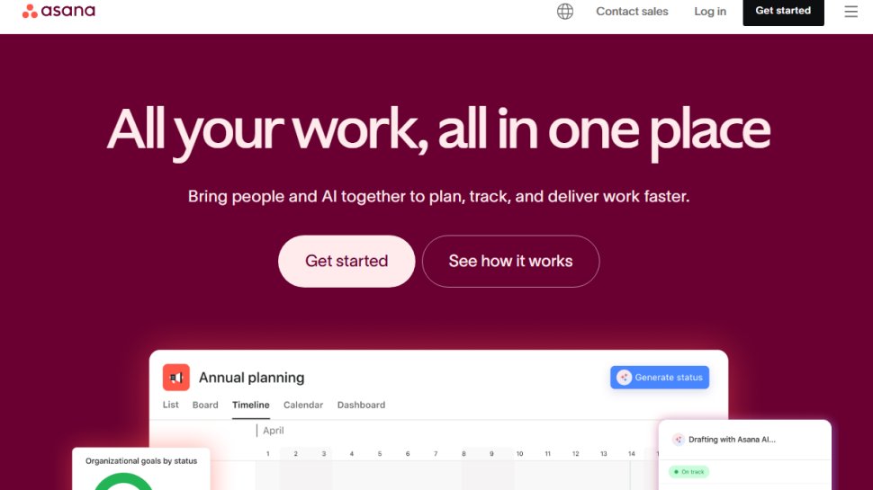 Website screenshot of Asana (November, 2025)
