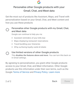 New Gmail smart features