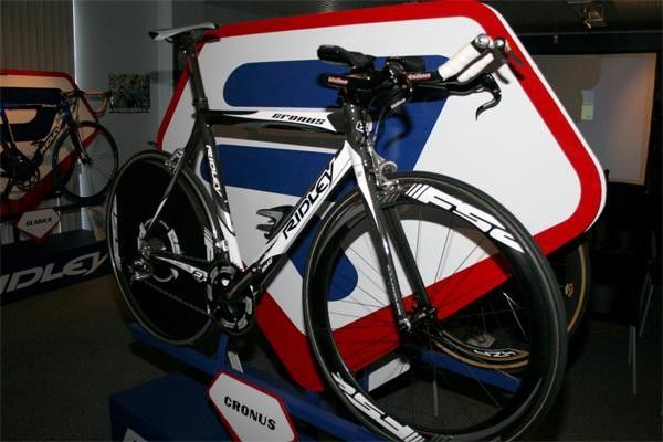 The Ridley Chronos TT bike. Note the Superman-inspired logo. You'll believe a man can fly&hellip;