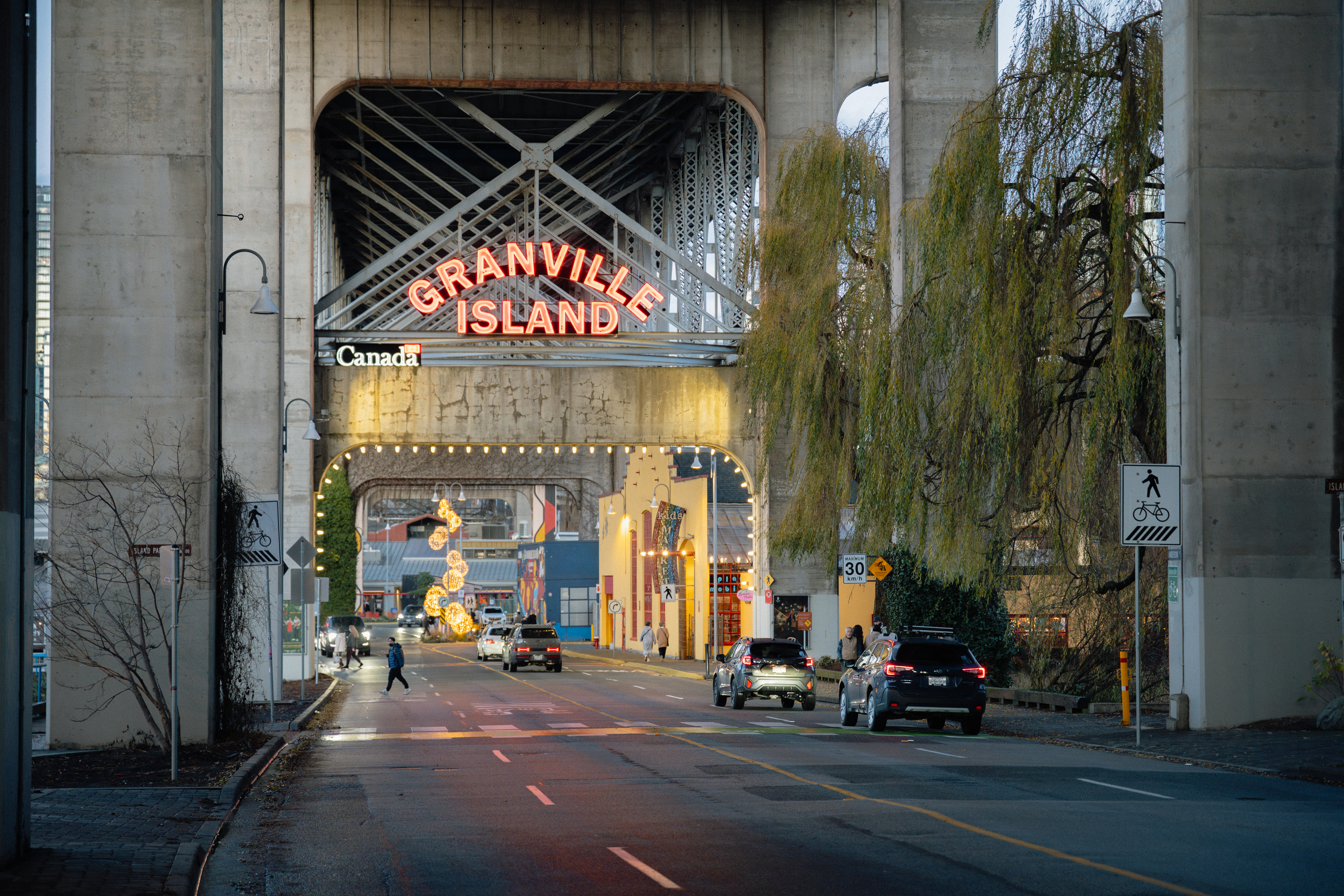 The bridge onto Vancouver's Granville Island