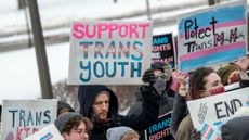 St. Paul, Minnesota. March 6, 2022. Because the attacks against transgender kids are increasing across the country Minneasotans hold a rally at the capitol to support trans kids in Minnesota, Texas, and around the country. (Photo by: Michael Siluk/UCG/Universal Images Group via Getty Images)