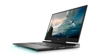 Dell G7 17 laptop shown open facing sideways on a white background