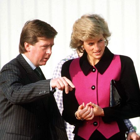 A split image of Ken Wharfe talking to Princess Diana