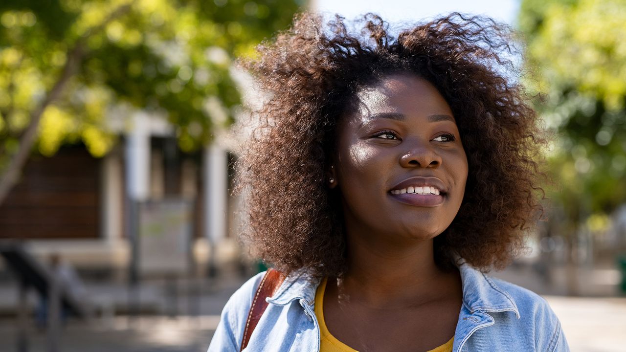 One woman practicing body neutrality