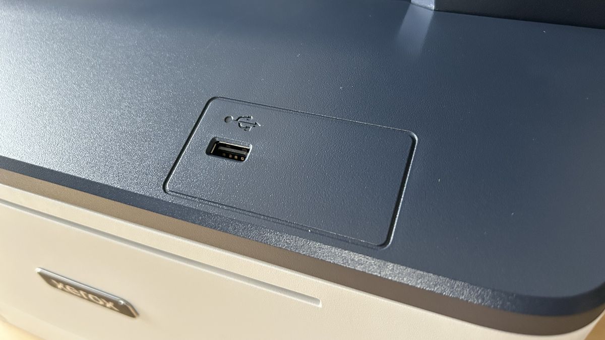 Xerox C325 laser printer in a home office during our testing