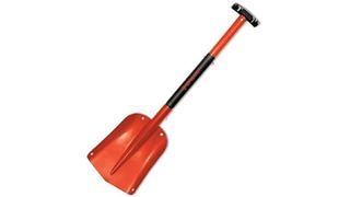 Orange snow shovel